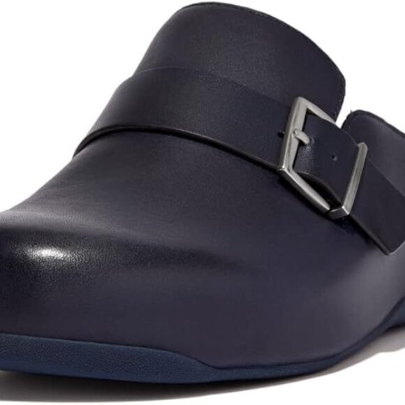Fitflop Navy Mules with Silver Buckle - Picture 4 of 5